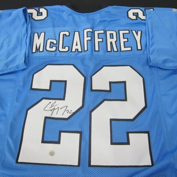 Christian McCaffrey signed Carolina Panthers Custom Jersey w/COA